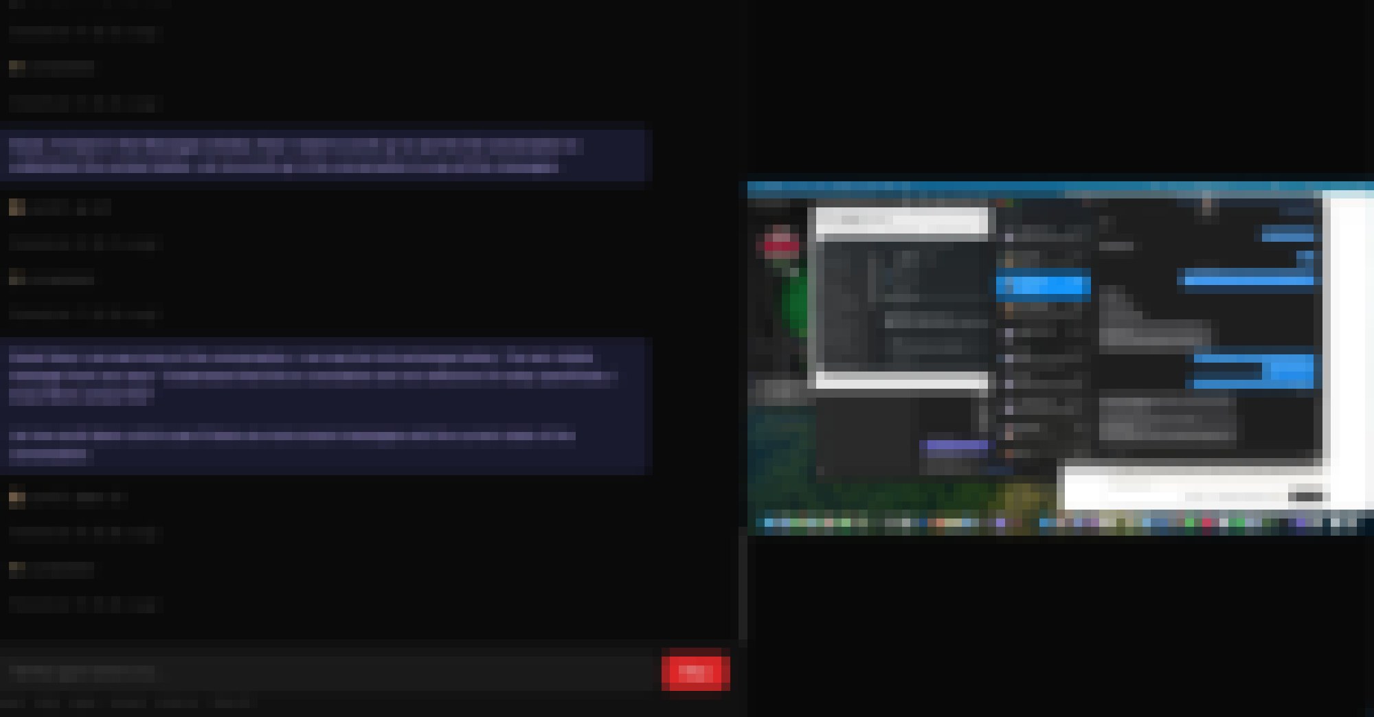 Low-resolution screenshot of the CUA scrolling through the message history to gather context.